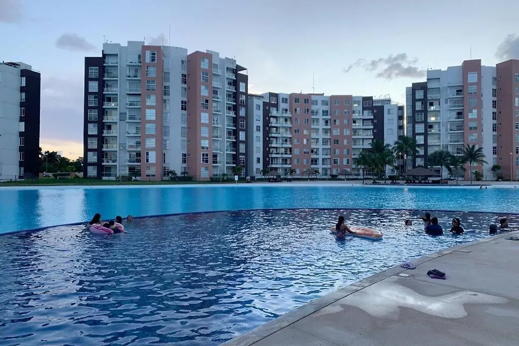 Departamento Moderno Con Vista A La Laguna En Dream Lagoons Cancún Apartamento