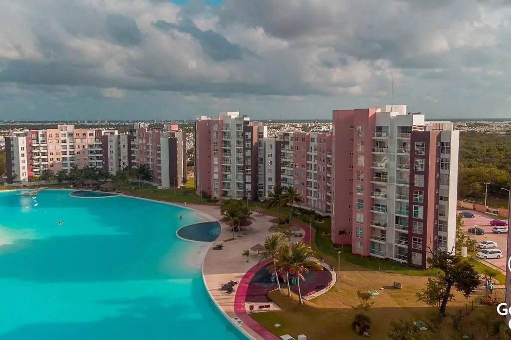 Departamento Moderno Con Vista A La Laguna En Dream Lagoons Cancún Apartament