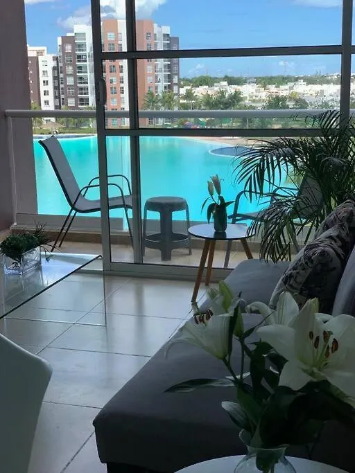 Departamento Moderno Con Vista A La Laguna En Dream Lagoons Cancun Apartment